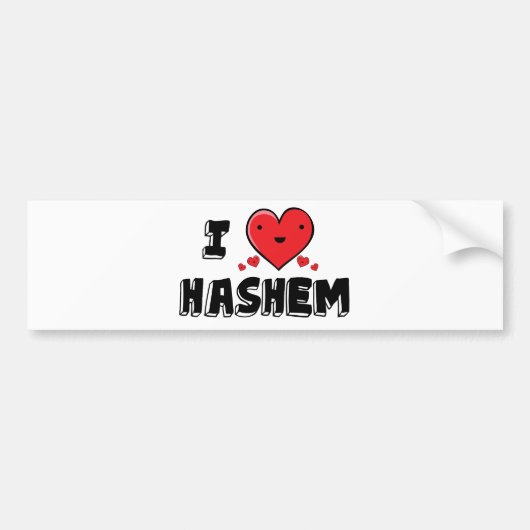 I Love Hashem Bumpersticker (Voorkant)