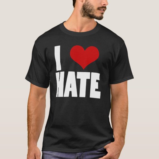 I Love Hate (zwart) T-shirt (Voorkant)