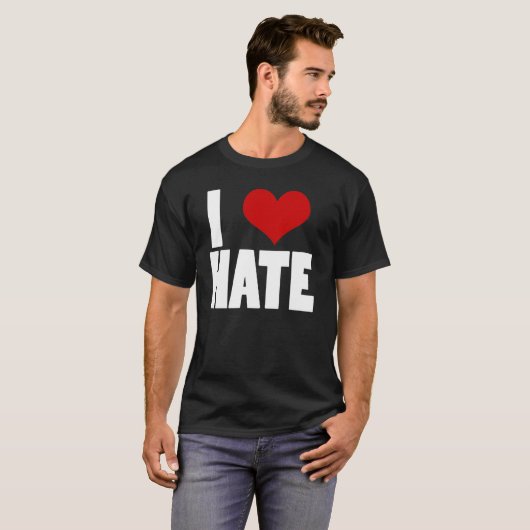 I Love Hate (zwart) T-shirt (Voorkant volledig)
