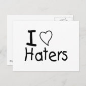 I Love Haters Briefkaart (Voorkant / Achterkant)