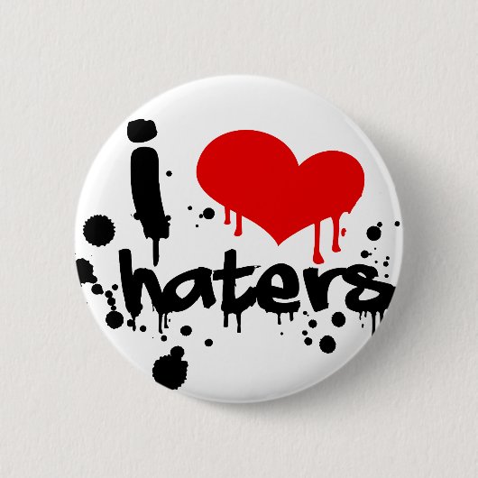 I Love Haters Ronde Button 5,7 Cm (Voorkant)