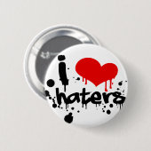 I Love Haters Ronde Button 5,7 Cm (Voorkant /achterkant)