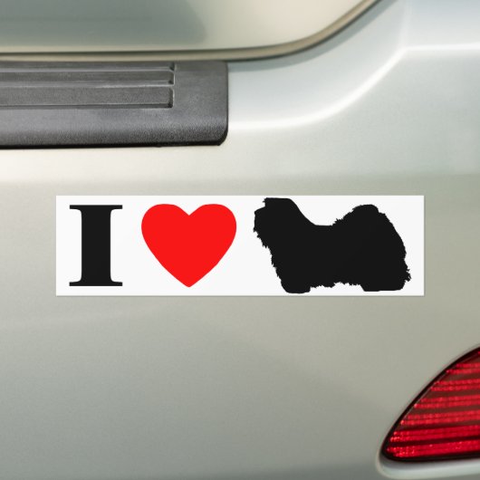 I Love Havanese Bumpersticker (Op auto)