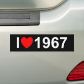 I Love (Heart) 1967 Bumpersticker (Op auto)