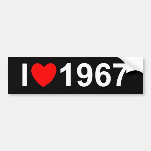 I Love (Heart) 1967 Bumpersticker (Voorkant)