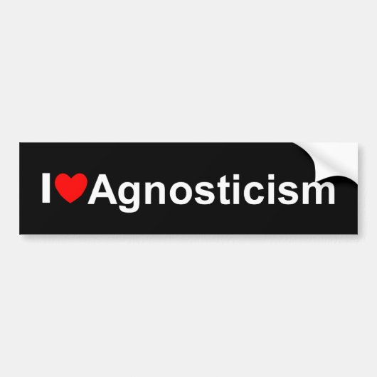 I Love (Heart) Agnosticism Bumpersticker (Voorkant)