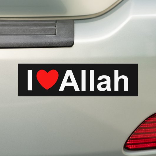 I Love (Heart) Allah Bumpersticker (Op auto)