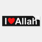 I Love (Heart) Allah Bumpersticker (Voorkant)