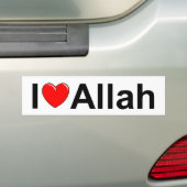 I Love (Heart) Allah Bumpersticker (Op auto)