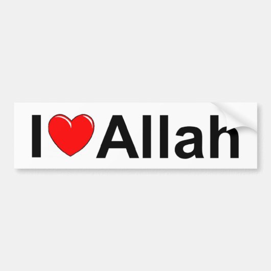 I Love (Heart) Allah Bumpersticker (Voorkant)