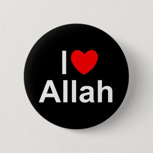 I Love (Heart) Allah Ronde Button 5,7 Cm