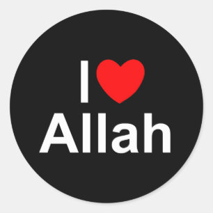 I Love (Heart) Allah Ronde Sticker