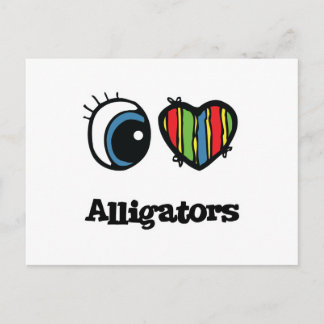I Love (Heart) Alligators Briefkaart