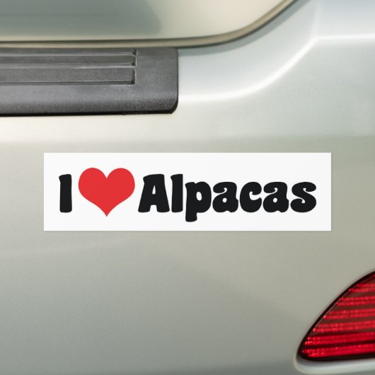 I Love Heart Alpacas Bumpersticker (Op auto)