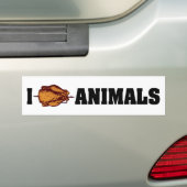 I Love Heart Animals - BBQ Cookout Lovers Bumpersticker (Op auto)
