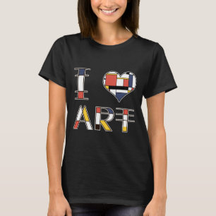 I Love - Heart - Art elegant neoplasticisme style T-shirt