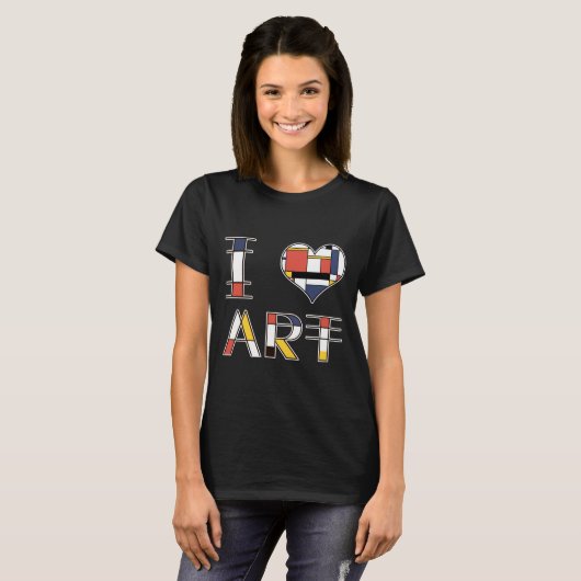 I Love - Heart - Art elegant neoplasticisme style T-shirt (Voorkant volledig)