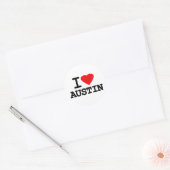 I Love Heart Austin Texas Ronde Sticker (Envelop)