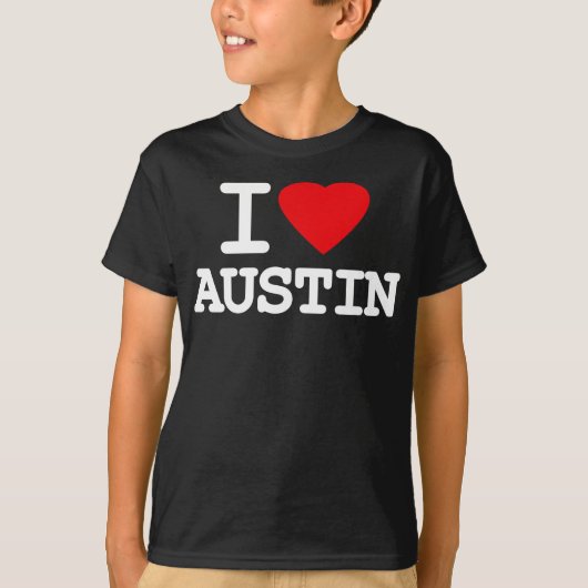 I Love Heart Austin Texas T-shirt (Voorkant)