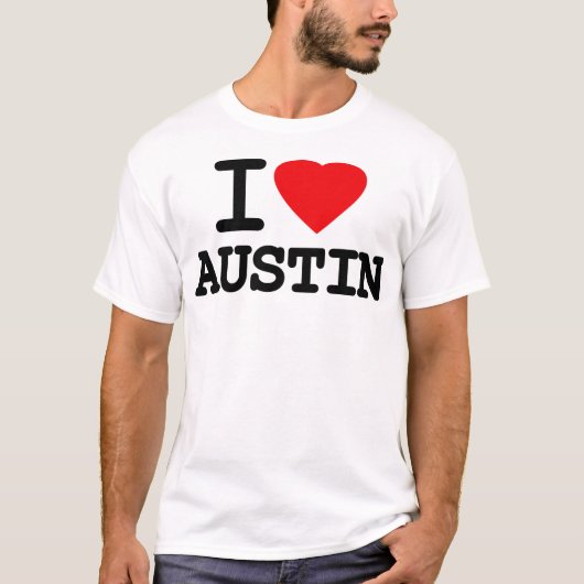 I Love Heart Austin Texas T-shirt (Voorkant)