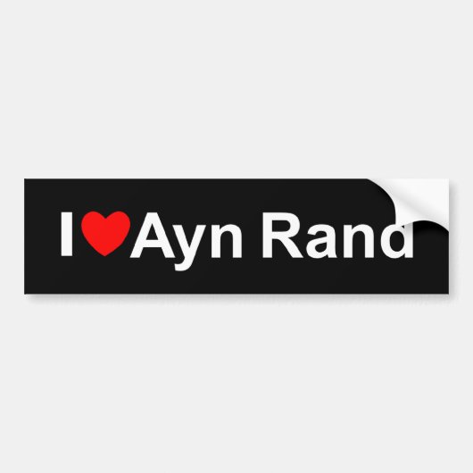 I Love (Heart) Ayn Rand Bumpersticker (Voorkant)