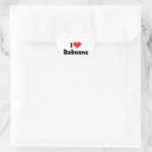 I Love Heart Baboons Hart Sticker (Tas)