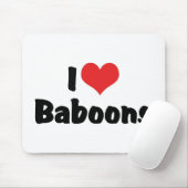 I Love Heart Baboons Muismat (Met muis)