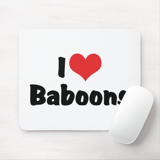 I Love Heart Baboons Muismat (Met muis)