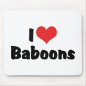 I Love Heart Baboons Muismat (Voorkant)