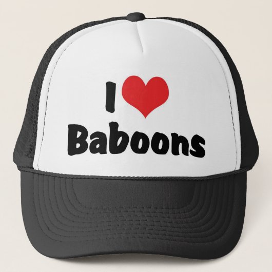 I Love Heart Baboons Trucker Pet (Voorkant)