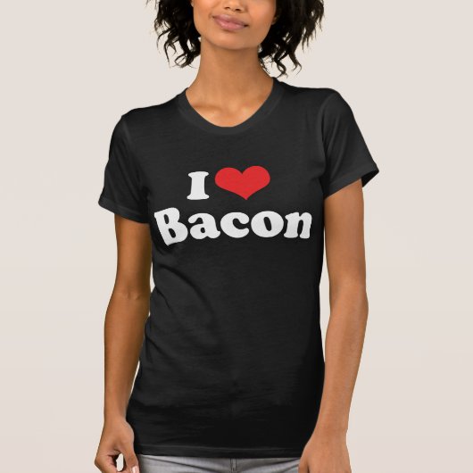 I Love Heart Bacon - Bacon Lover T-shirt (Voorkant)
