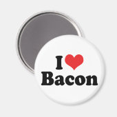 I Love Heart Bacon - Baconliefhebber Magneet (Voorkant / Achterkant)