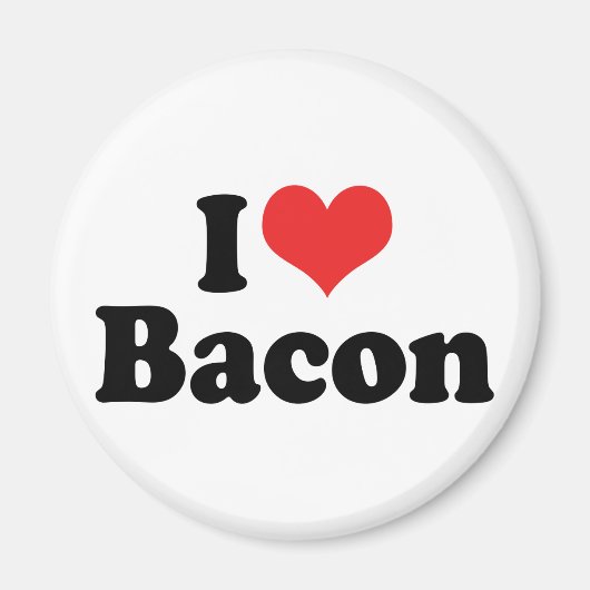 I Love Heart Bacon - Baconliefhebber Magneet (Voorkant)