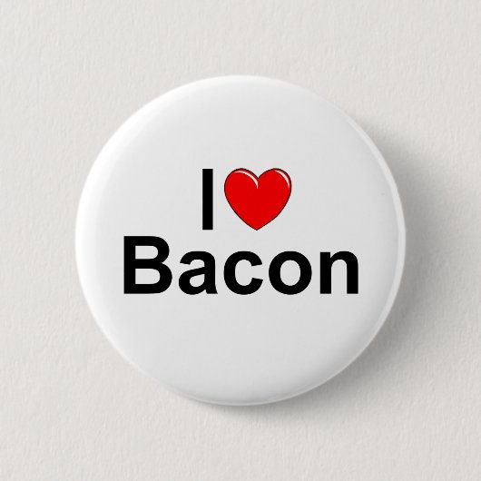 I Love (Heart) Bacon Ronde Button 5,7 Cm (Voorkant)