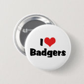 I Love Heart Badgers Ronde Button 5,7 Cm (Voorkant /achterkant)