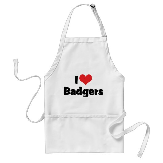 I Love Heart Badgers Standaard Schort (Voorkant)