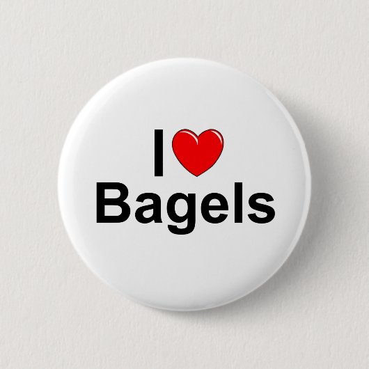 I Love (Heart) Bagels Ronde Button 5,7 Cm (Voorkant)