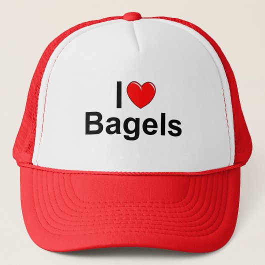 I Love (Heart) Bagels Trucker Pet (Voorkant)