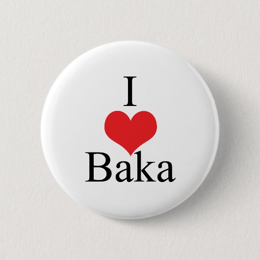 I Love (Heart) Baka Ronde Button 5,7 Cm (Voorkant)