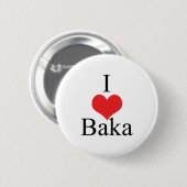 I Love (Heart) Baka Ronde Button 5,7 Cm (Voorkant /achterkant)