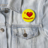 I LOVE (HEART) BARCELONA bewerkbaar Ronde Button 5,7 Cm (In situ)