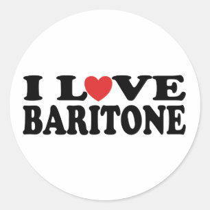 I Love Heart Baritone Gift Ronde Sticker