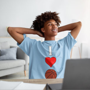 I Love-Heart Basketball Bys Basketball Player T-shirt