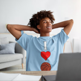 I Love-Heart Basketball Bys Basketball Player T-shirt