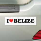 I Love Heart Belize Travel Souvenir Bumpersticker (Op auto)