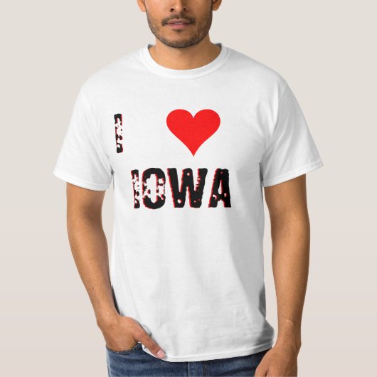 I Love (Heart) beroemd gemaakt door IOWA T-shirt (Voorkant)
