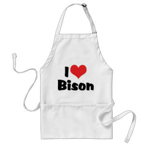 I Love Heart Bison Standaard Schort