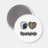 I Love (Heart) Bluebird Magneet (Voorkant / Achterkant)