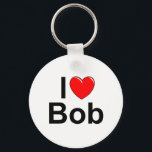 I Love (Heart) Bob Sleutelhanger<br><div class="desc">Ik hou van Bob. Als je van Bob houdt,  of als je iemand kent die van Bob houdt,  is dit voor jou.</div>