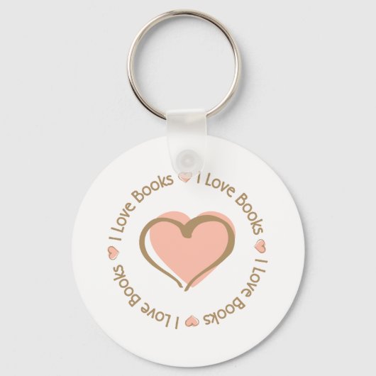 I Love Heart Books Sleutelhanger (Voorkant)